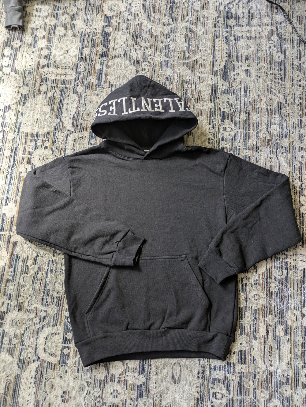Talentless Hoodie Black Embroidered Logo Hood Size M Streetwear